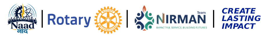 NAAD, Rotary, Nirman Team, and Create Lasting Impact logo banner